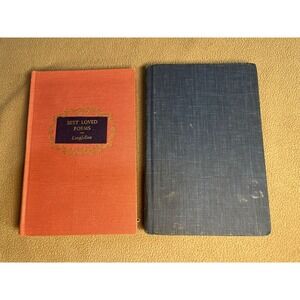 Vintage Poetry Book Lot Longfellow Best Loved Poems & Sara Teasdale Collected